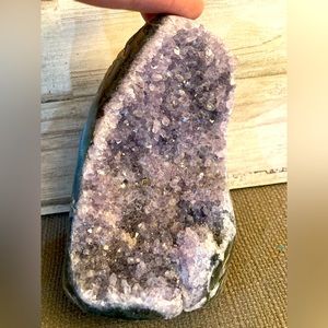 Natural Uruguay amethyst geode druzy crystal book end decor